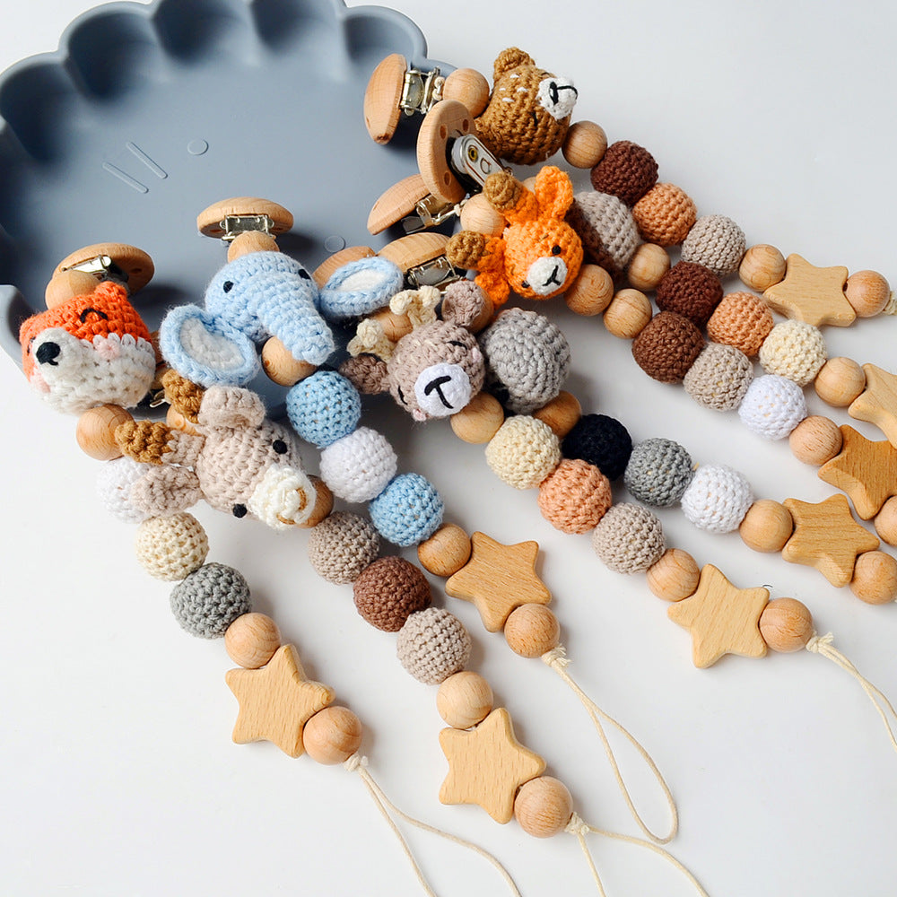 Pacifier chain with animal motifs