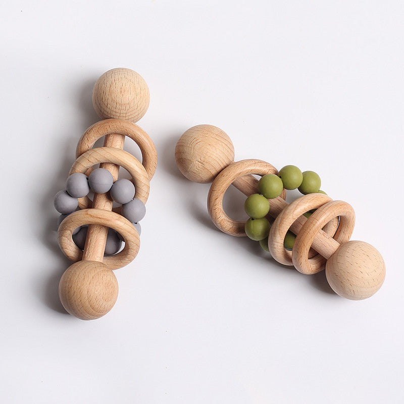 Wooden baby rattles