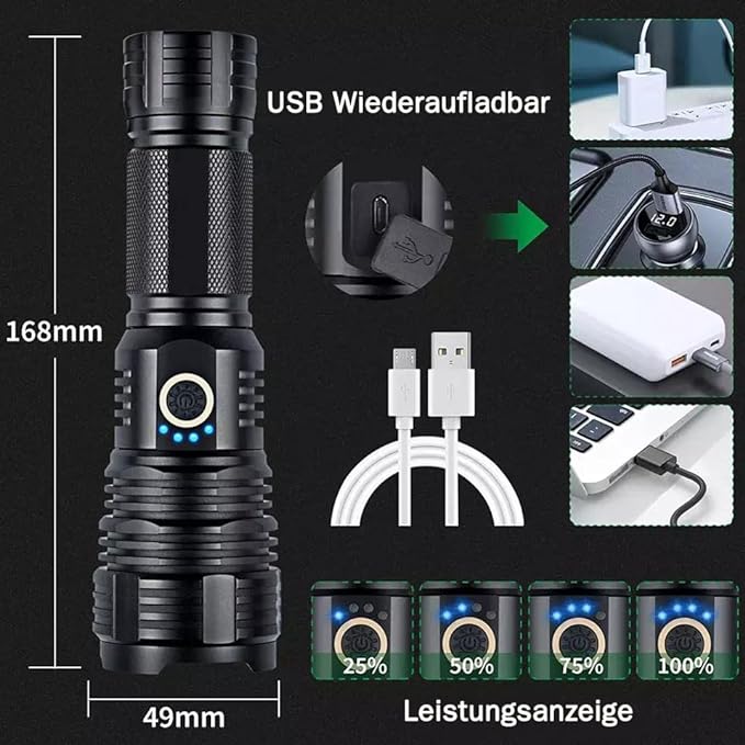 MEGAZOOM™ Ultrastarke LED Taschenlampe