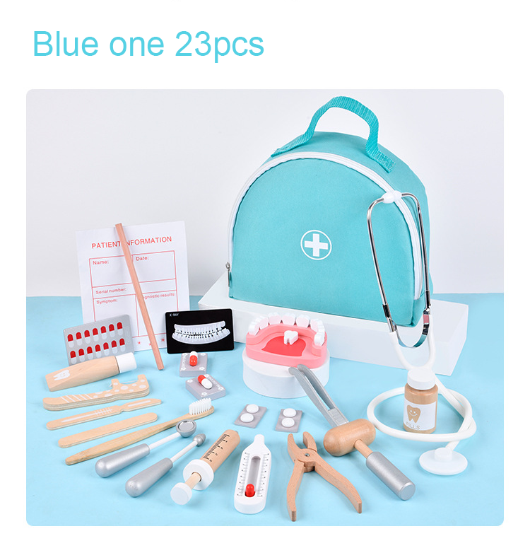 Wooden toy doctor set
