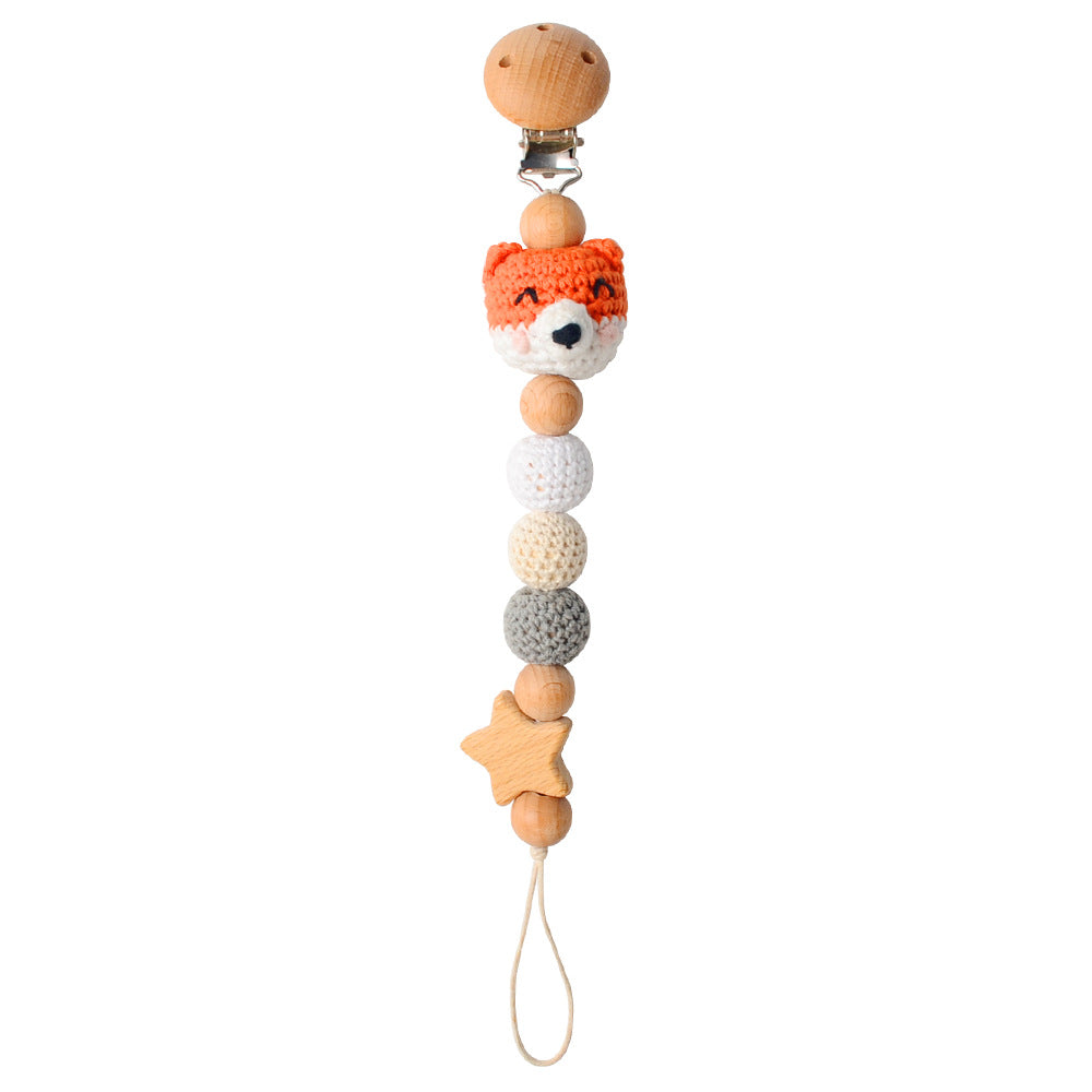Pacifier chain with animal motifs