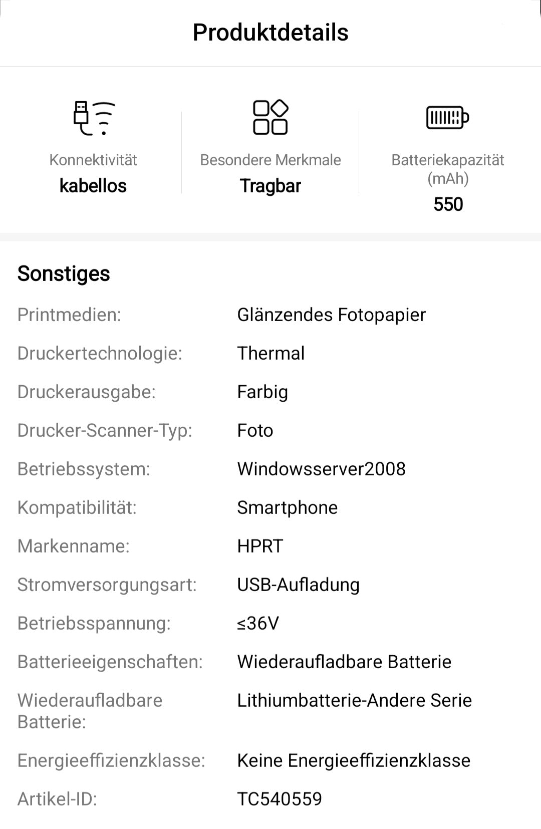Mini-Farbfotodrucker