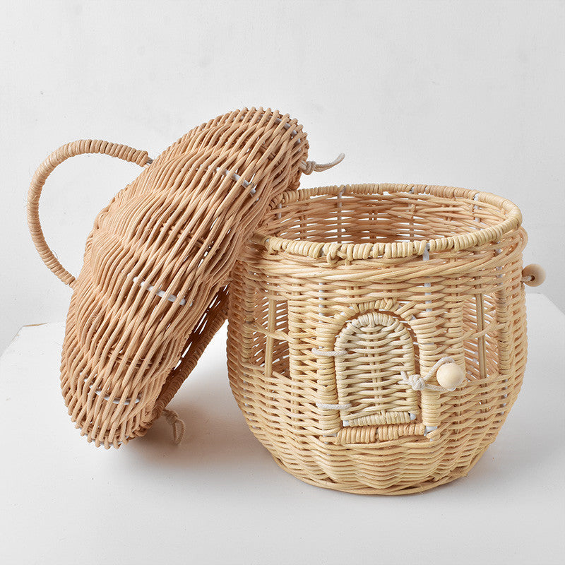 Rattankorb in Pilzoptik