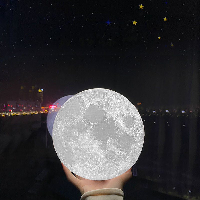 Deko Mond-Lampe mit Holzsockel